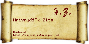Hrivnyák Zita névjegykártya