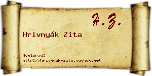 Hrivnyák Zita névjegykártya