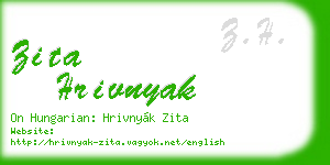 zita hrivnyak business card